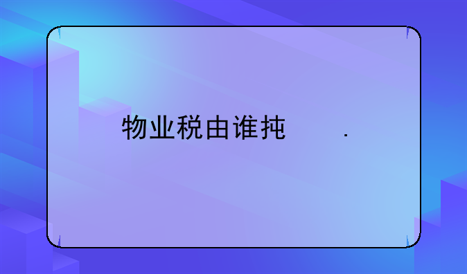 物业税由谁承担