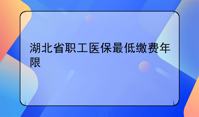 湖北省职工医保最低缴费年限