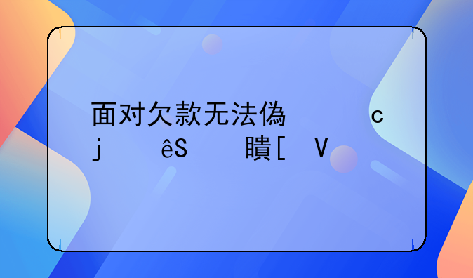面对欠款无法偿还的应对策略