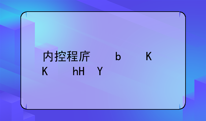 内控程序是什么意思