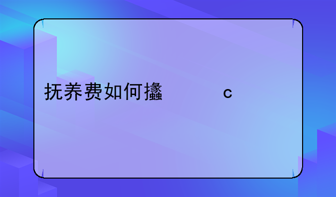 抚养费如何支付标准