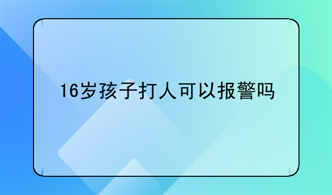 16岁孩子打人可以报警吗