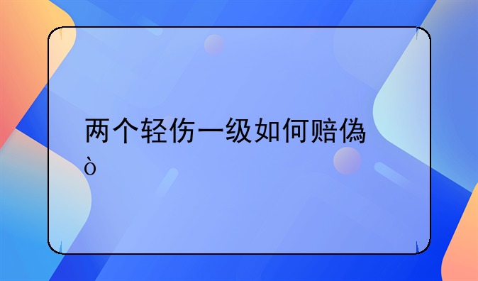 两个轻伤一级如何赔偿？