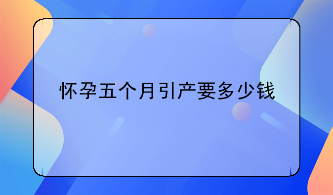 怀孕五个月引产要多少钱
