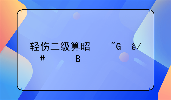 轻伤二级算是刑事案件吗
