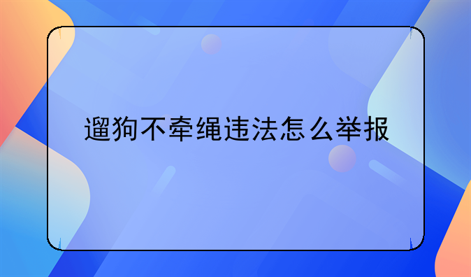 遛狗不牵绳违法怎么举报