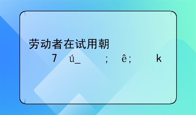 劳动者在试用期工资不得低于多少