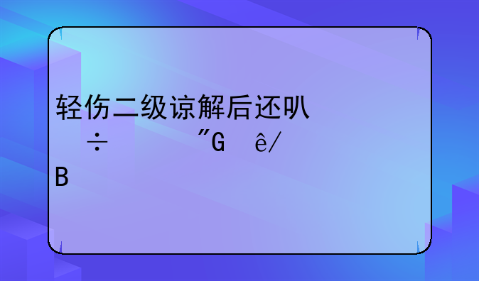 轻伤二级谅解后还可以追究刑事责任吗