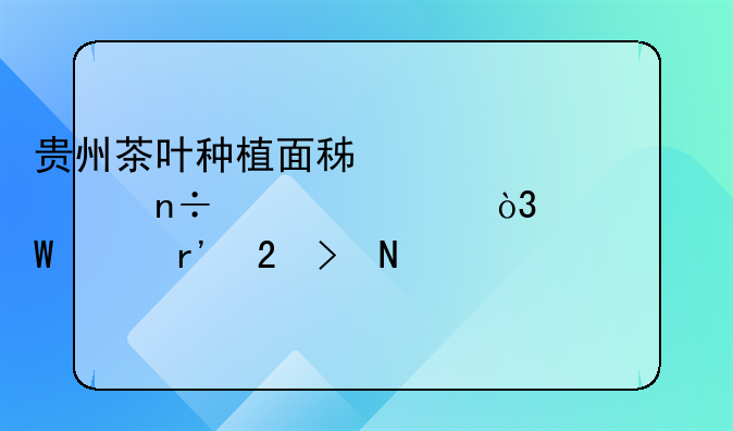 贵州茶叶种植面积居全国第一，为何没有茶叶品牌呢？
