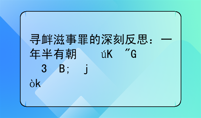 寻衅滋事罪的深刻反思：一年半有期徒刑背后的社会警示