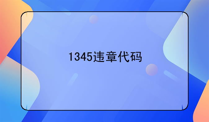 1345违章代码